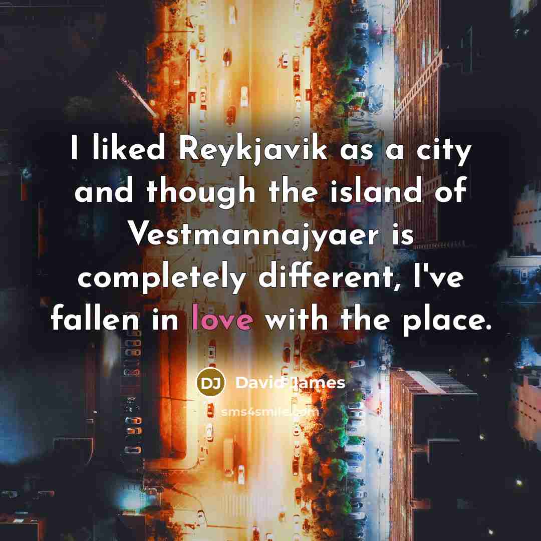 “I liked Reykjavik as a city and though the island…” quote by David James