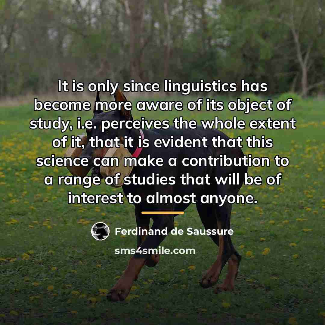 “It is only since linguistics has become more aware of…” quote by Ferdinand de Saussure