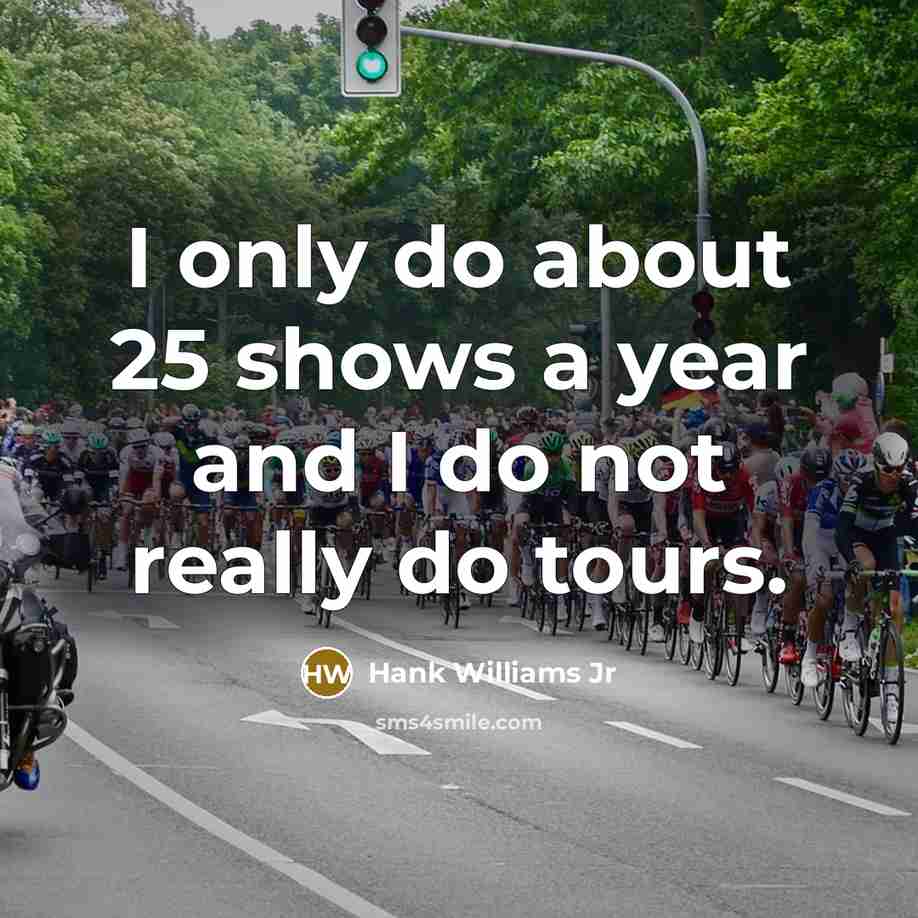 “I only do about 25 shows a year and I…” quote by Hank Williams Jr