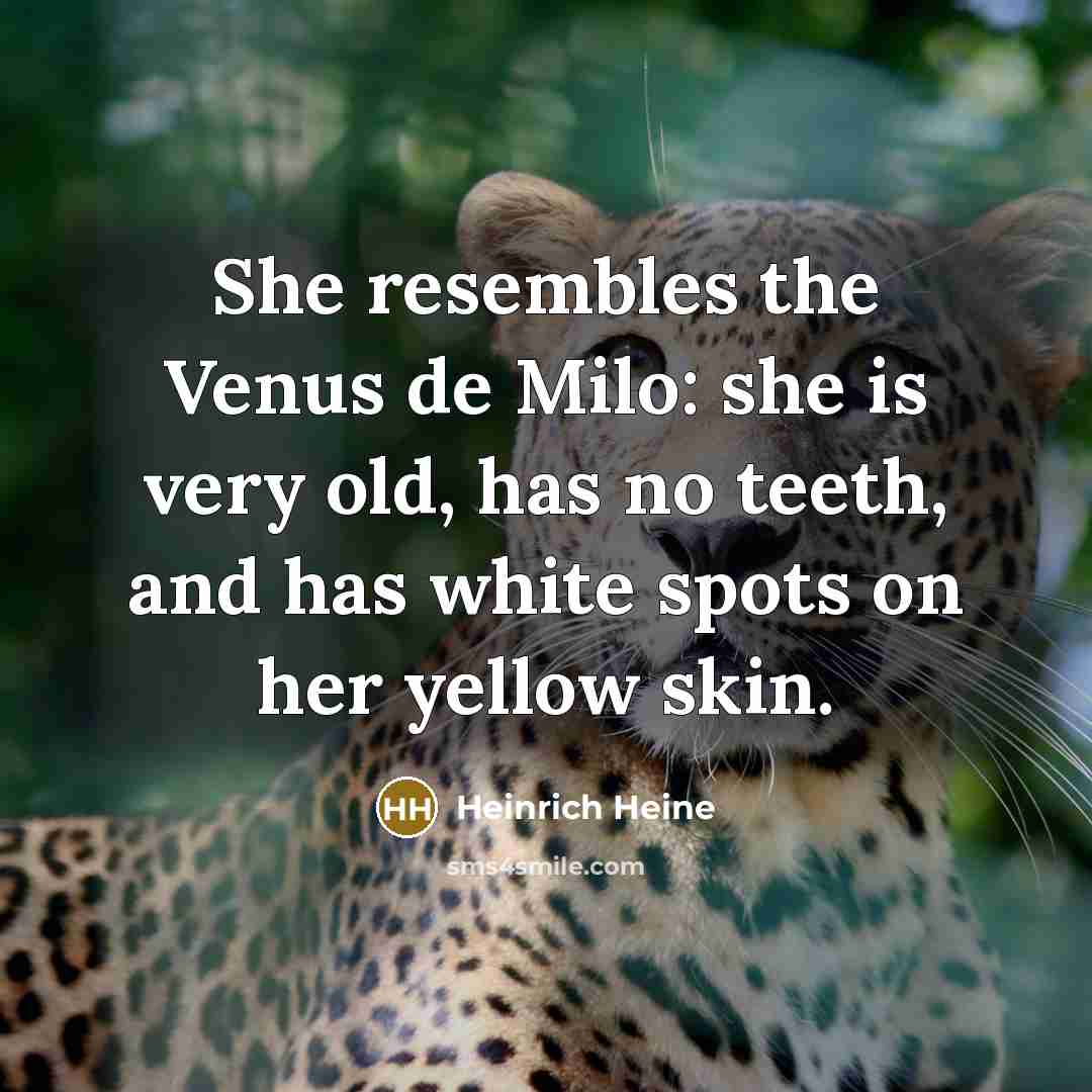 “She resembles the Venus de Milo: she is very old,…” quote by Heinrich Heine