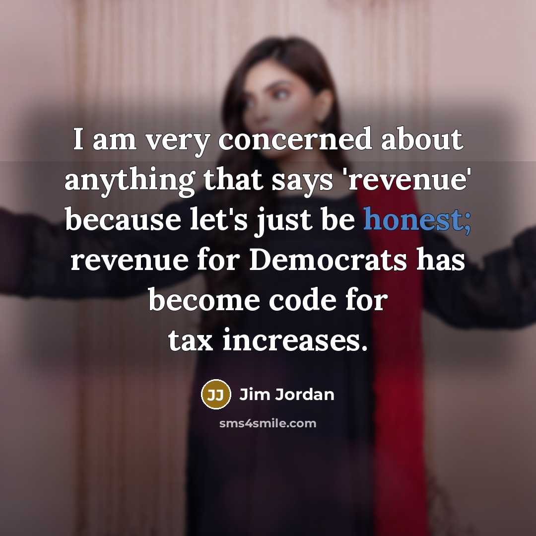 “I am very concerned about anything that says 'revenue' because…” quote by Jim Jordan
