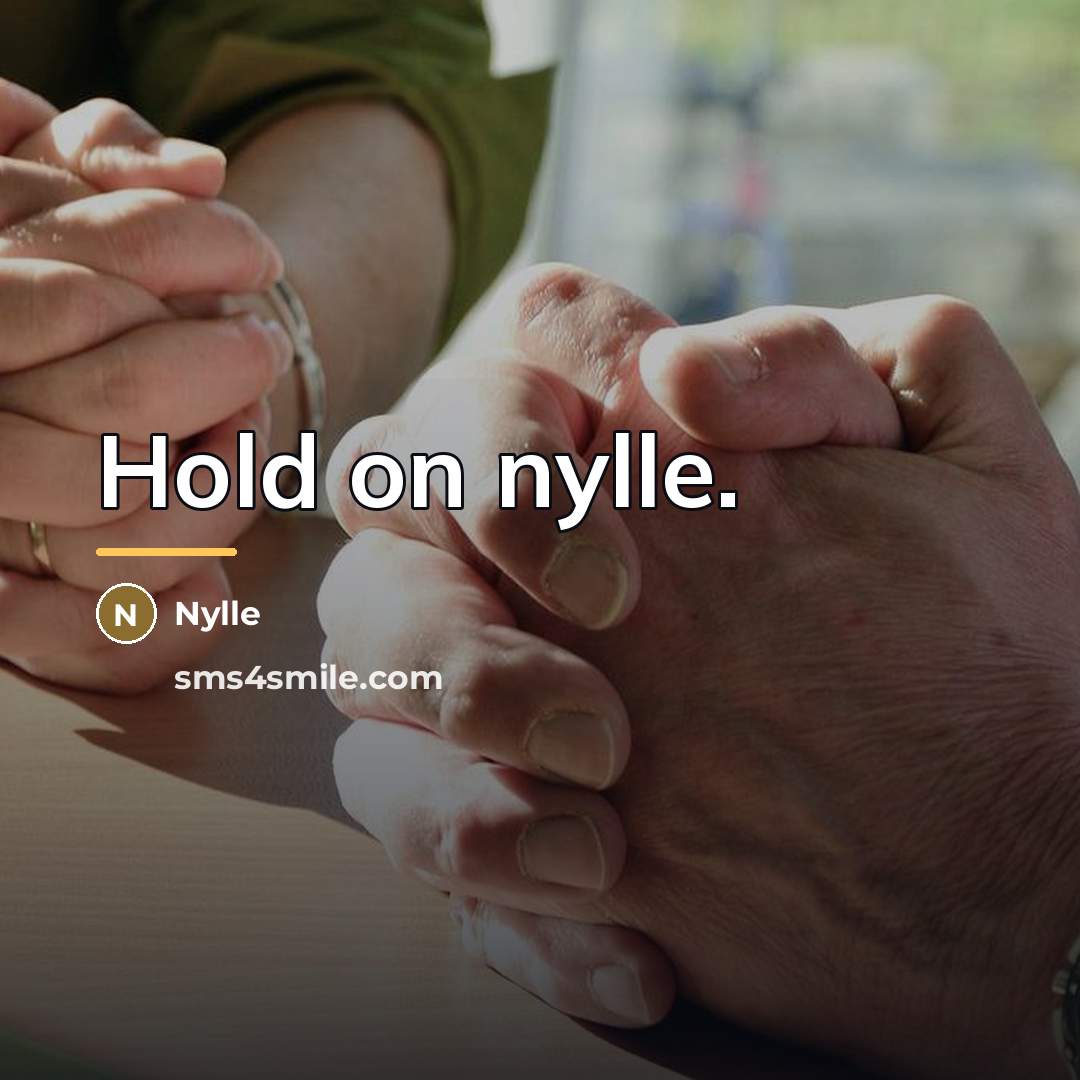 “Hold on nylle.…” quote by Nylle