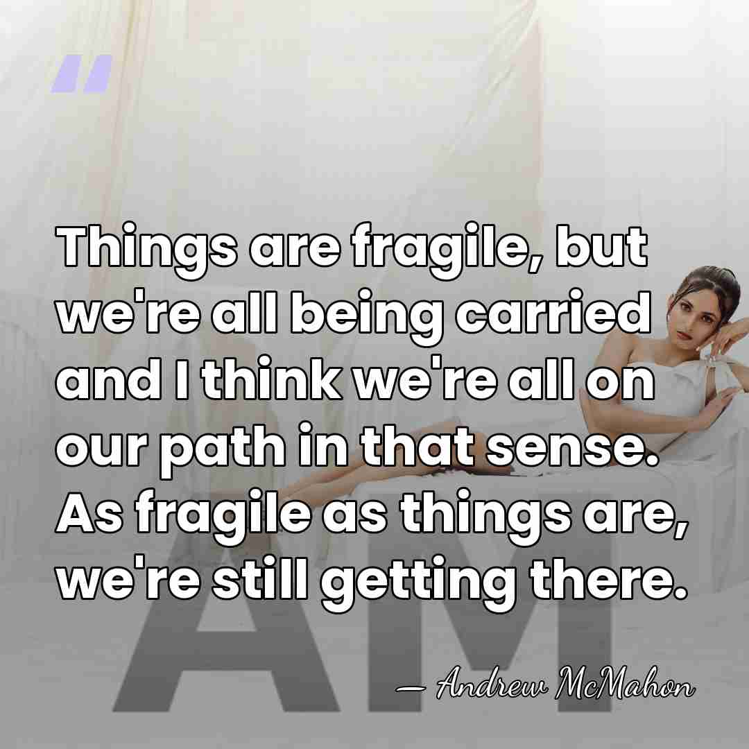 Things are fragile, but we're all being carried and I think we're&hellip; - Andrew McMahon