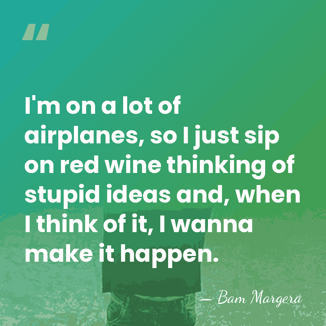 I'm on a lot of airplanes, so I just sip on red&hellip; - Bam Margera