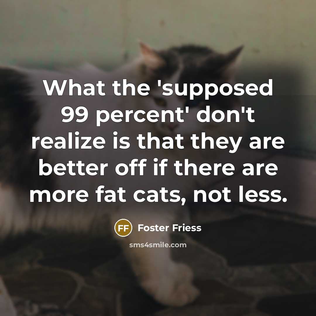“What the 'supposed 99 percent' don't realize is that they…” quote by Foster Friess