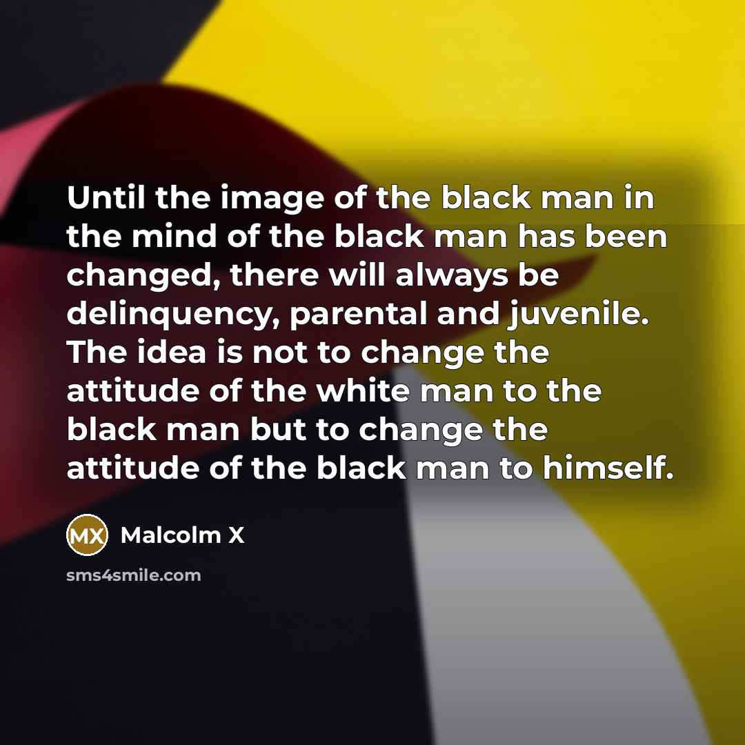 “Until the image of the black man in the mind…” quote by Malcolm X