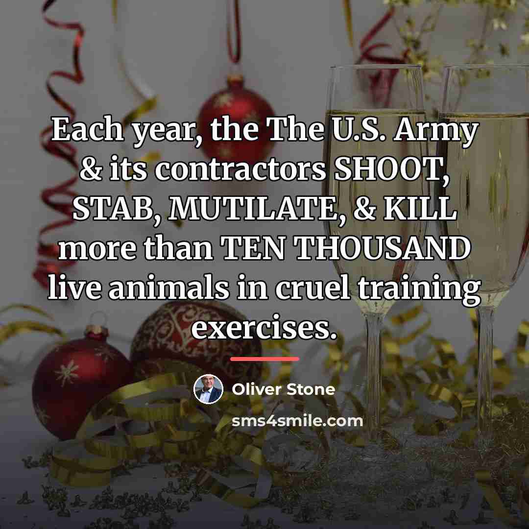 “Each year, the The U.S. Army & its contractors SHOOT,…” quote by Oliver Stone