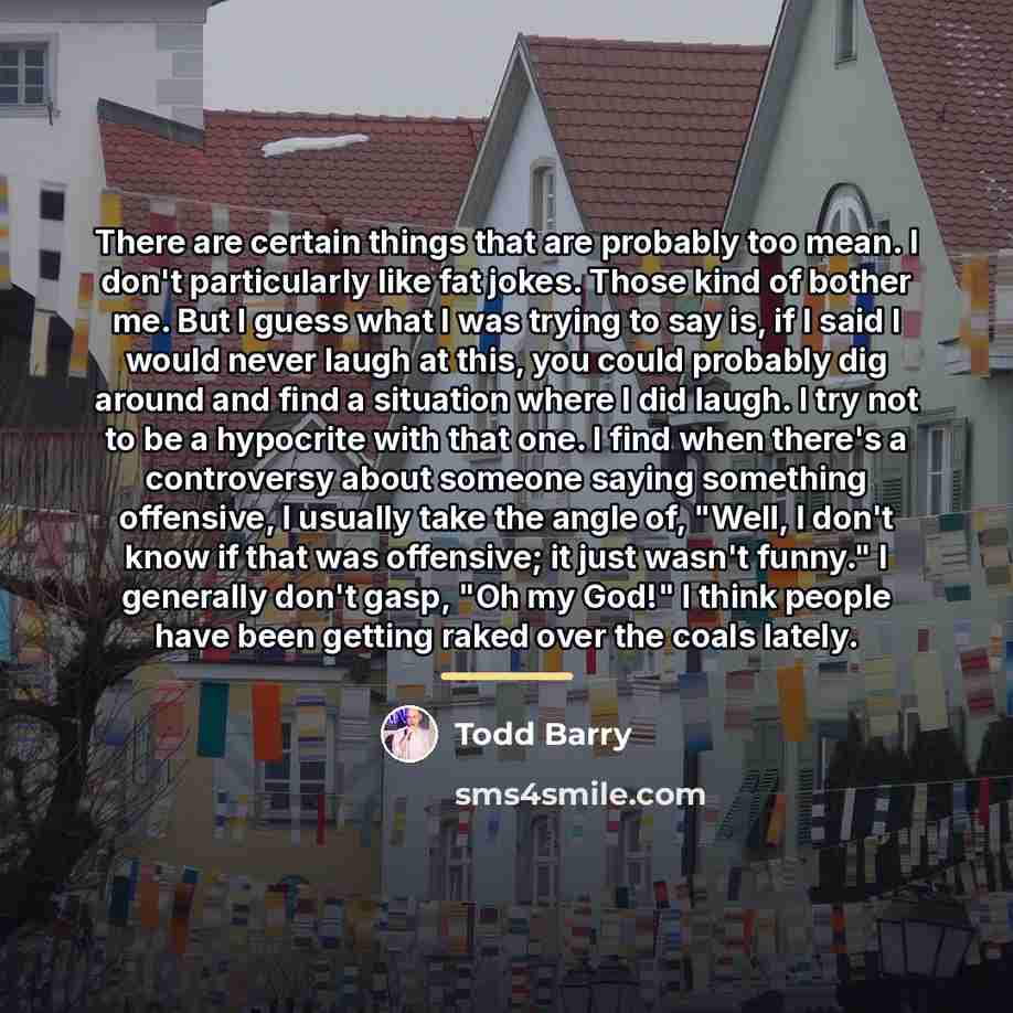 “There are certain things that are probably too mean. I…” quote by Todd Barry