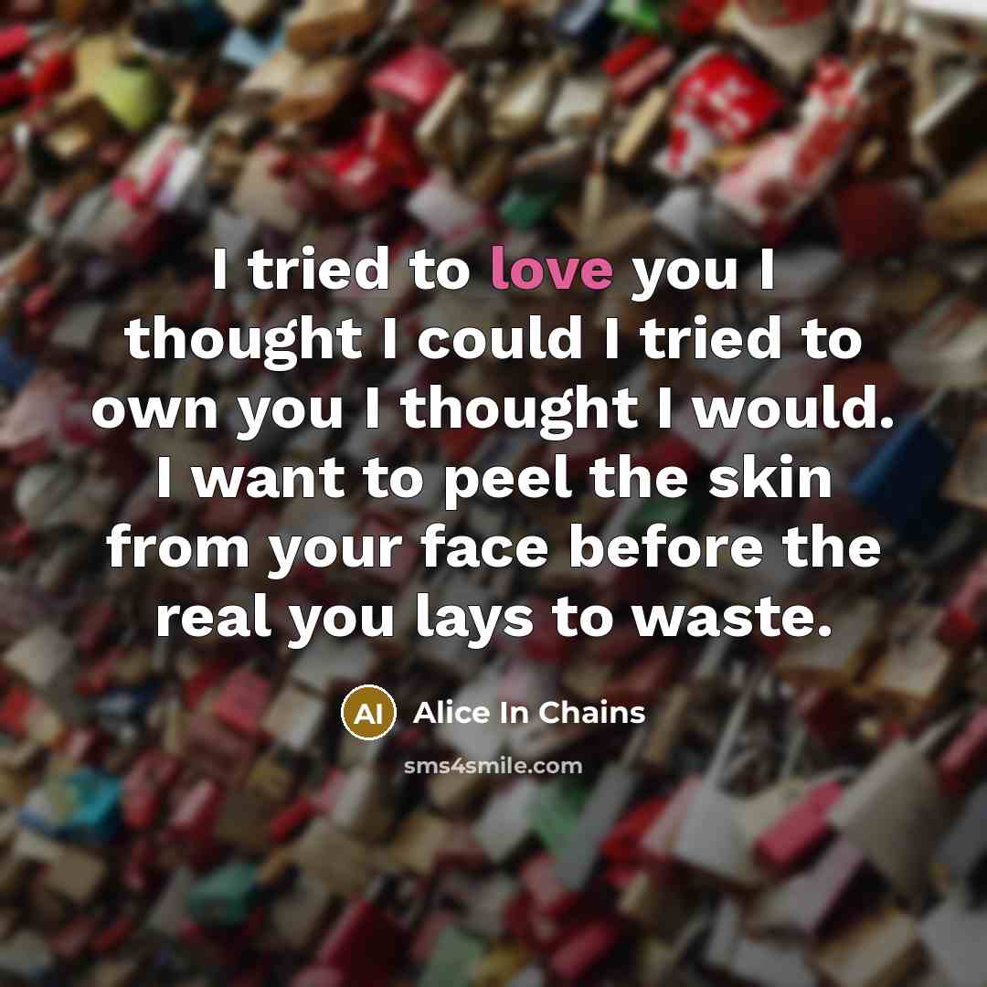 “I tried to love you I thought I could I…” quote by Alice In Chains