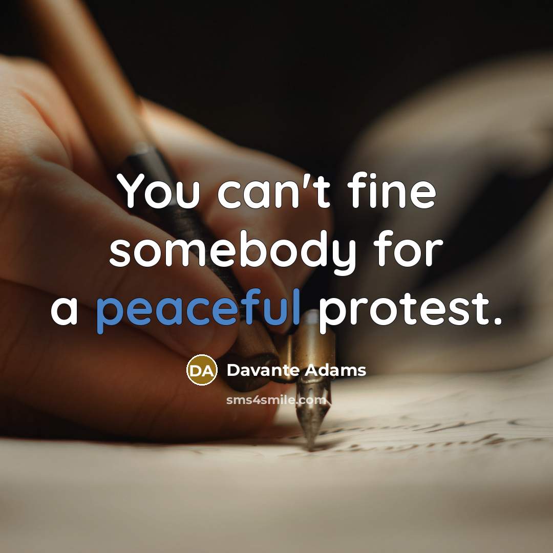“You can't fine somebody for a peaceful protest.…” quote by Davante Adams