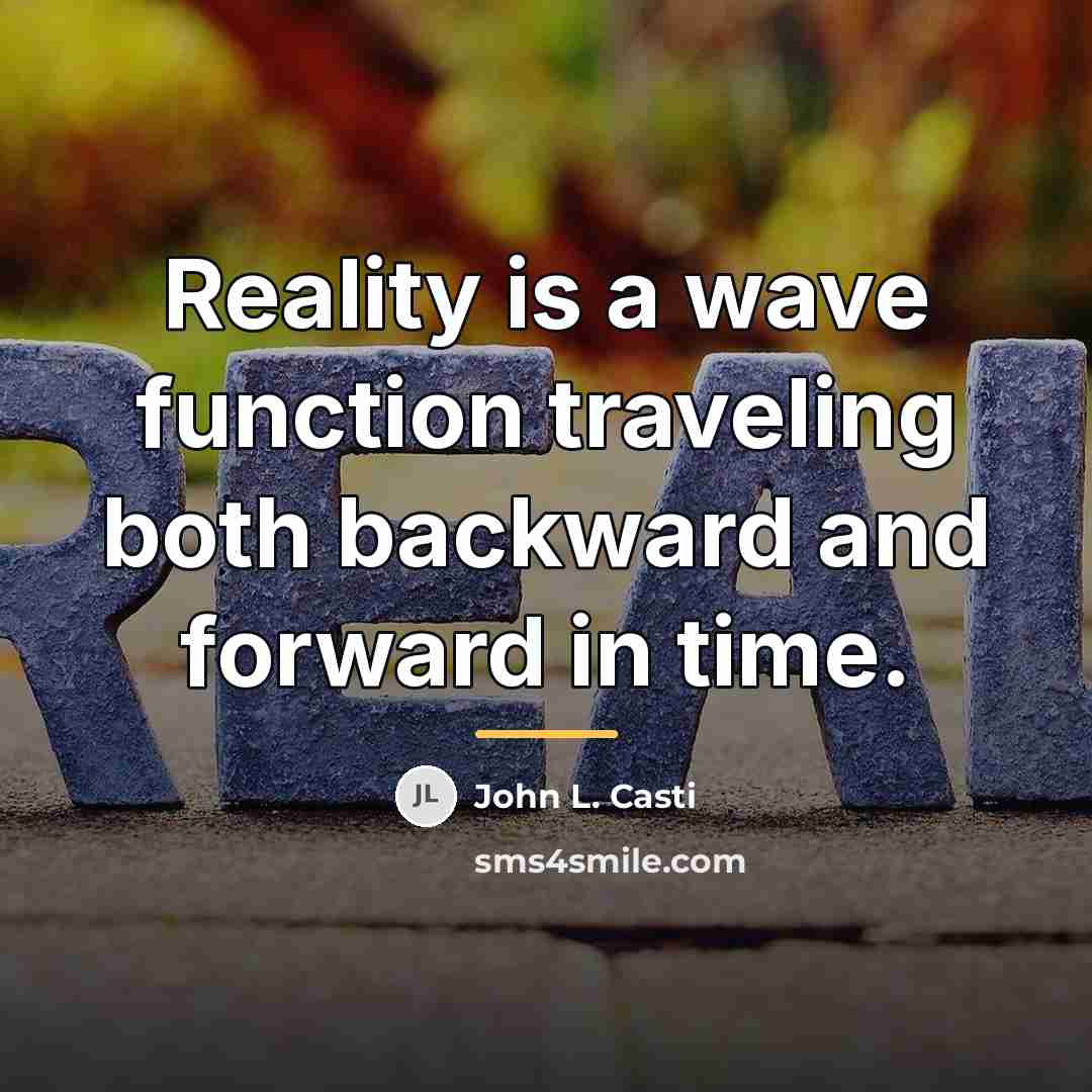 “Reality is a wave function traveling both backward and forward…” quote by John L. Casti