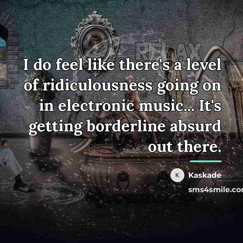 “I do feel like there's a level of ridiculousness going…” quote by Kaskade