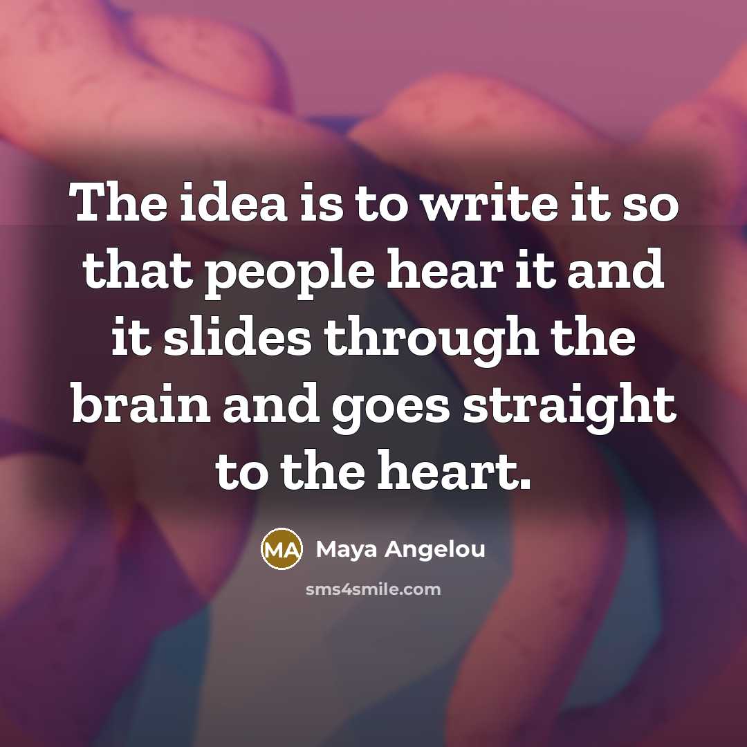 “The idea is to write it so that people hear…” quote by Maya Angelou