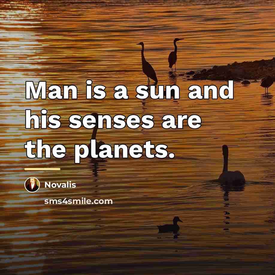 “Man is a sun and his senses are the planets.…” quote by Novalis
