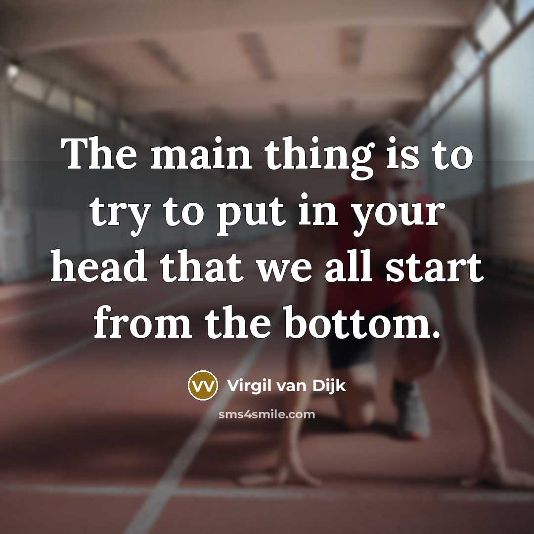 “The main thing is to try to put in your…” quote by Virgil van Dijk