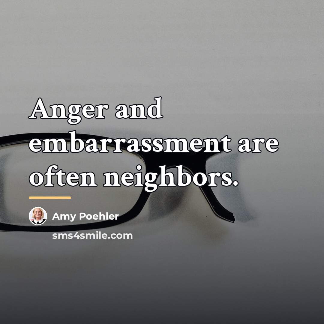 “Anger and embarrassment are often neighbors.…” quote by Amy Poehler
