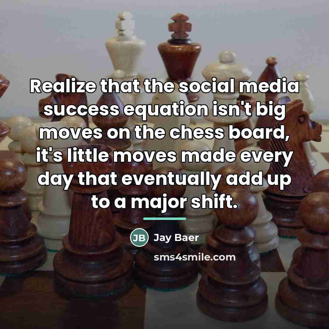 “Realize that the social media success equation isn't big moves…” quote by Jay Baer