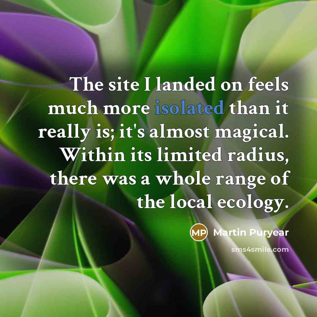 “The site I landed on feels much more isolated than…” quote by Martin Puryear