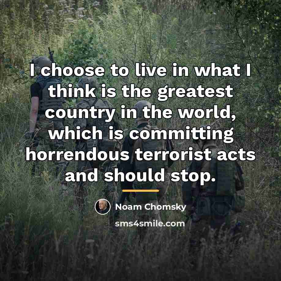 “I choose to live in what I think is the…” quote by Noam Chomsky