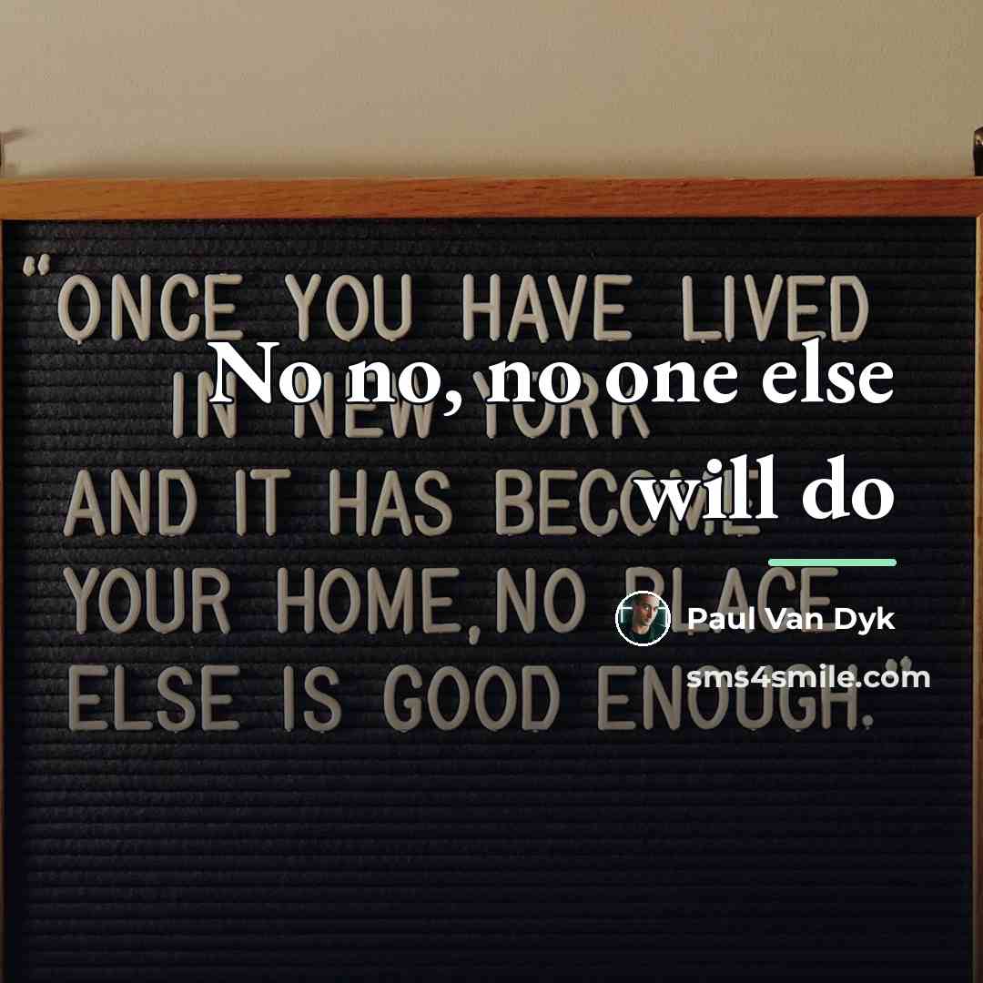 “No no, no one else will do…” quote by Paul Van Dyk
