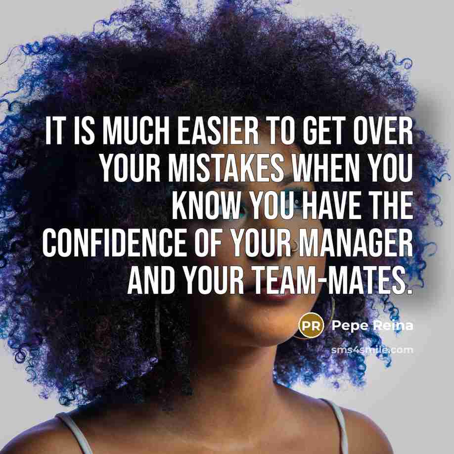 “It is much easier to get over your mistakes when…” quote by Pepe Reina