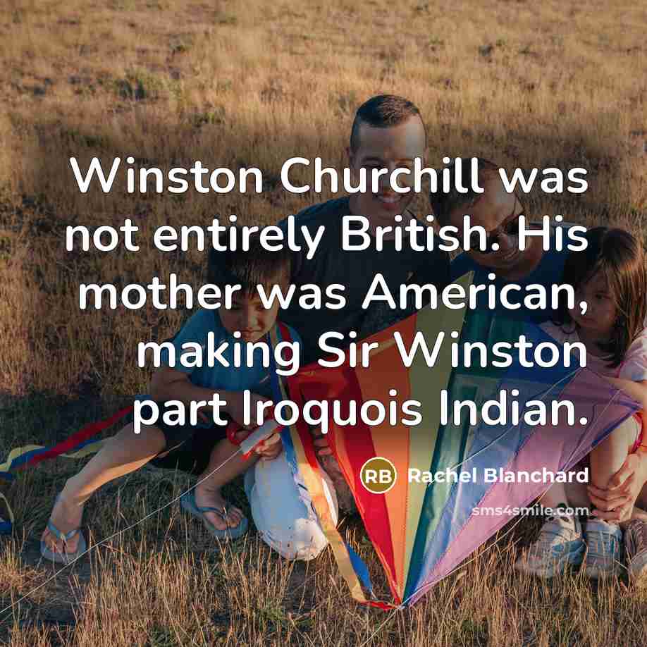 “Winston Churchill was not entirely British. His mother was American,…” quote by Rachel Blanchard