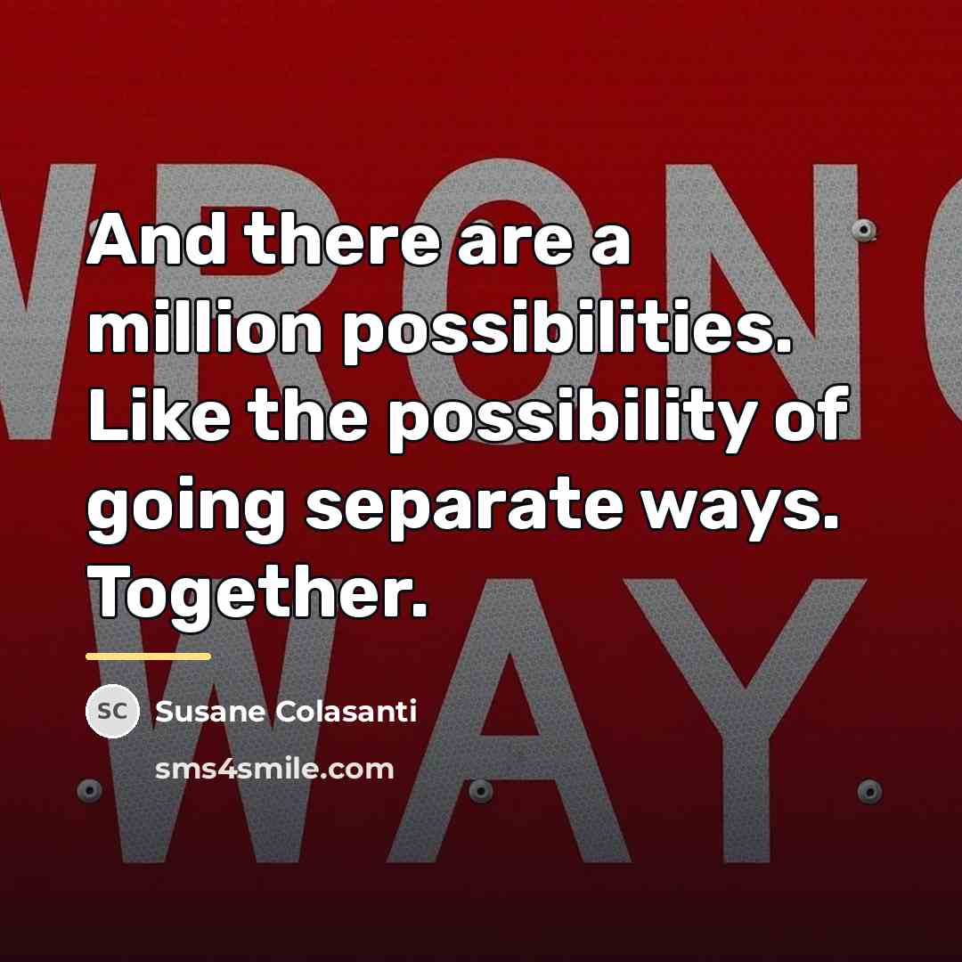 “And there are a million possibilities. Like the possibility of…” quote by Susane Colasanti