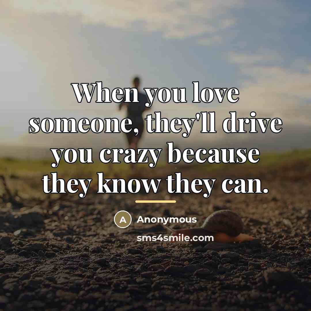 “When you love someone, they'll drive you crazy because they…” quote by Anonymous