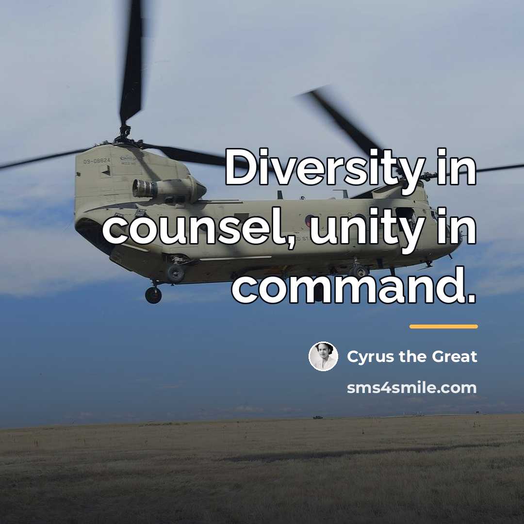 “Diversity in counsel, unity in command.…” quote by Cyrus the Great