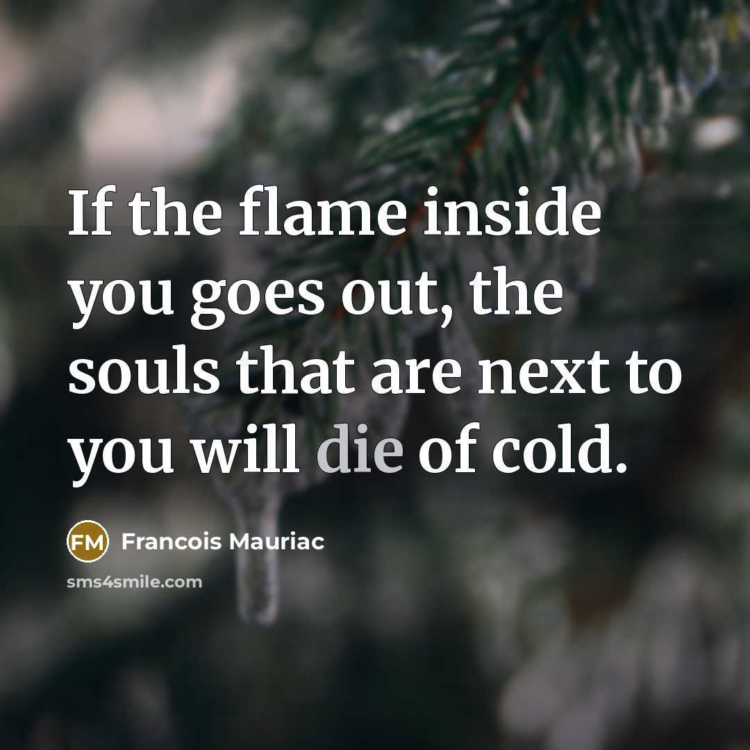 “If the flame inside you goes out, the souls that…” quote by Francois Mauriac