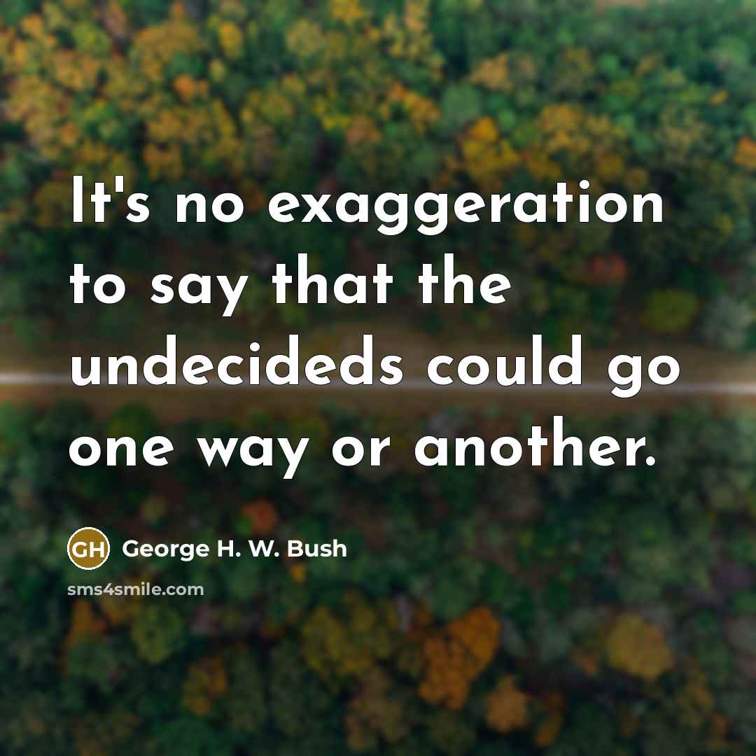 “It's no exaggeration to say that the undecideds could go…” quote by George H. W. Bush