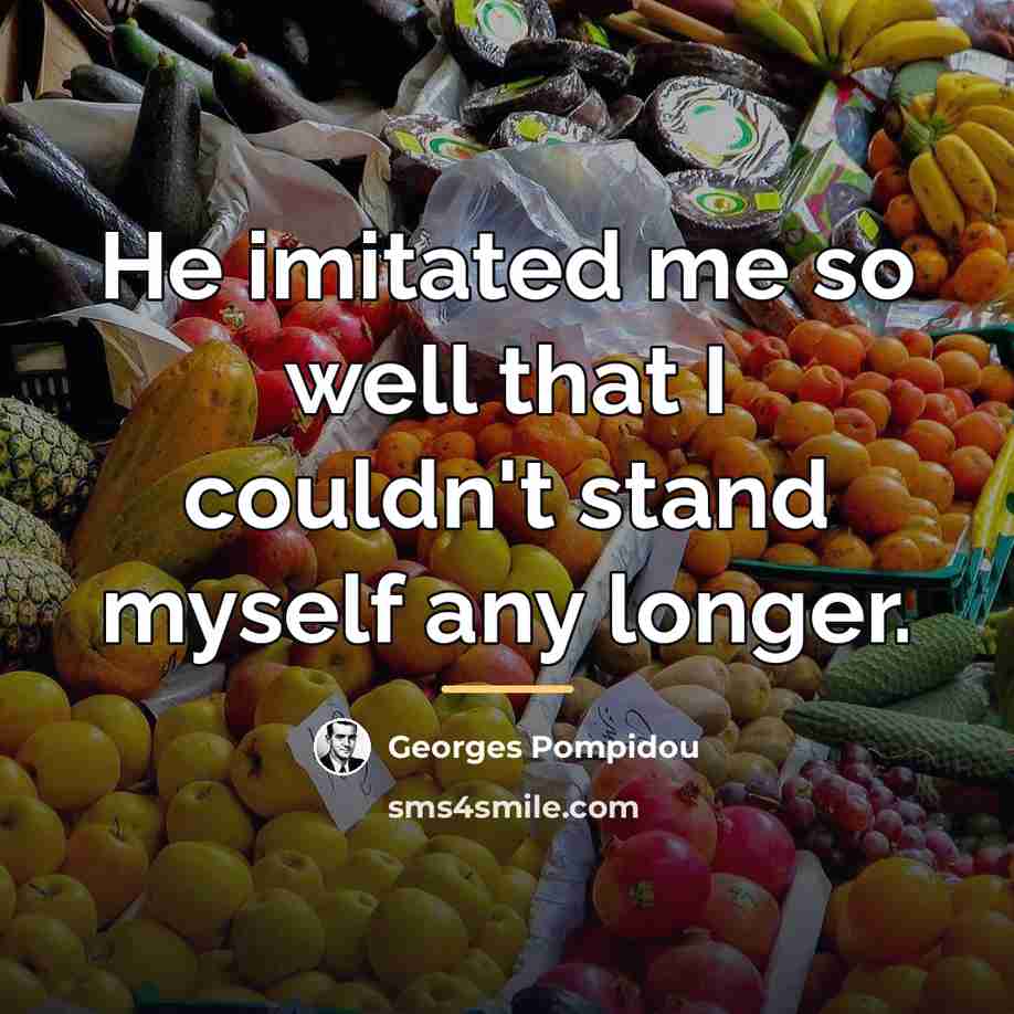 “He imitated me so well that I couldn't stand myself…” quote by Georges Pompidou