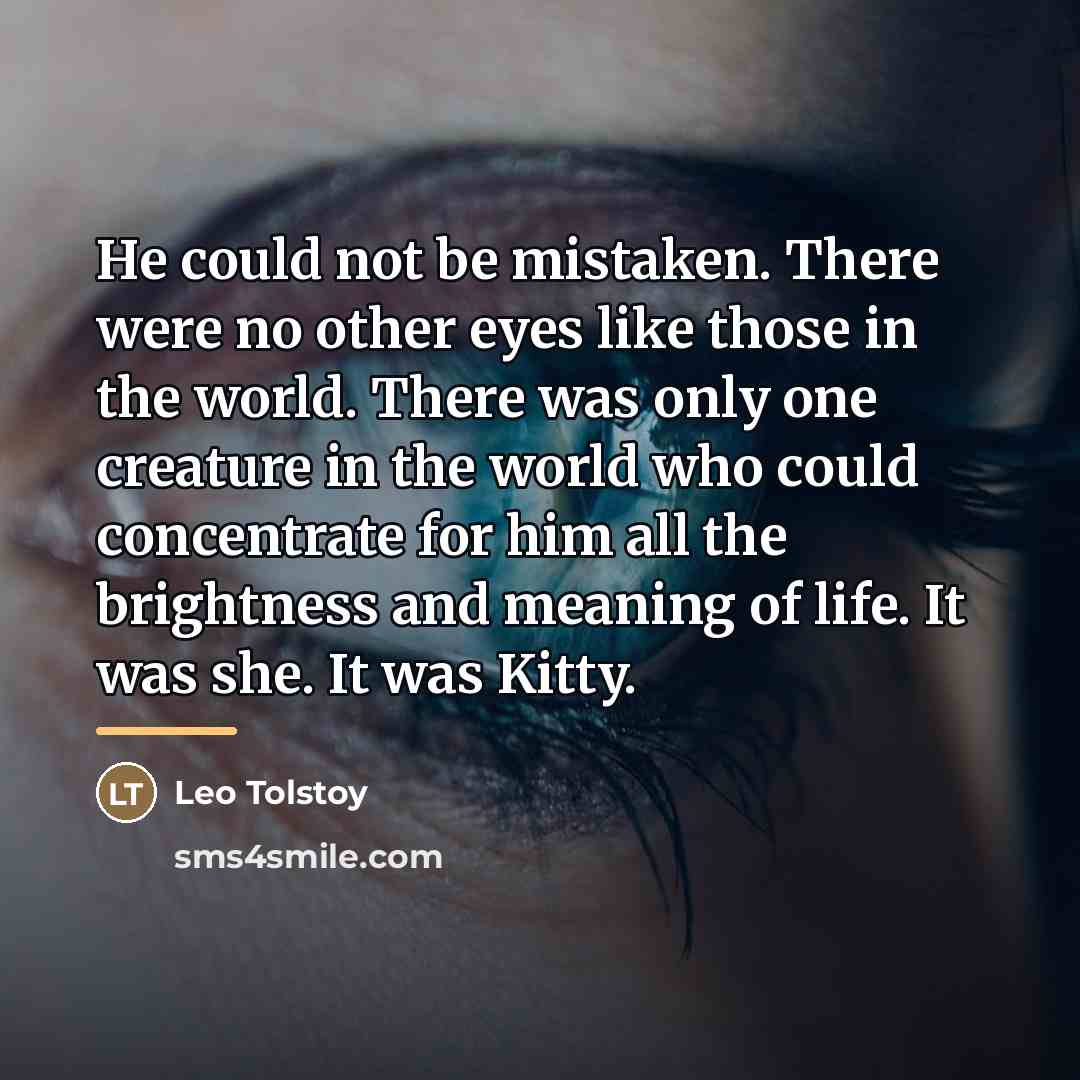 “He could not be mistaken. There were no other eyes…” quote by Leo Tolstoy