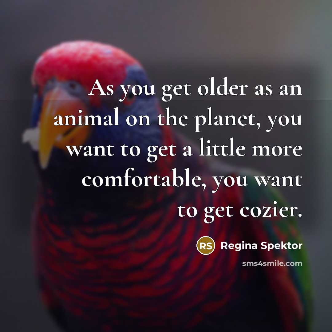 “As you get older as an animal on the planet,…” quote by Regina Spektor