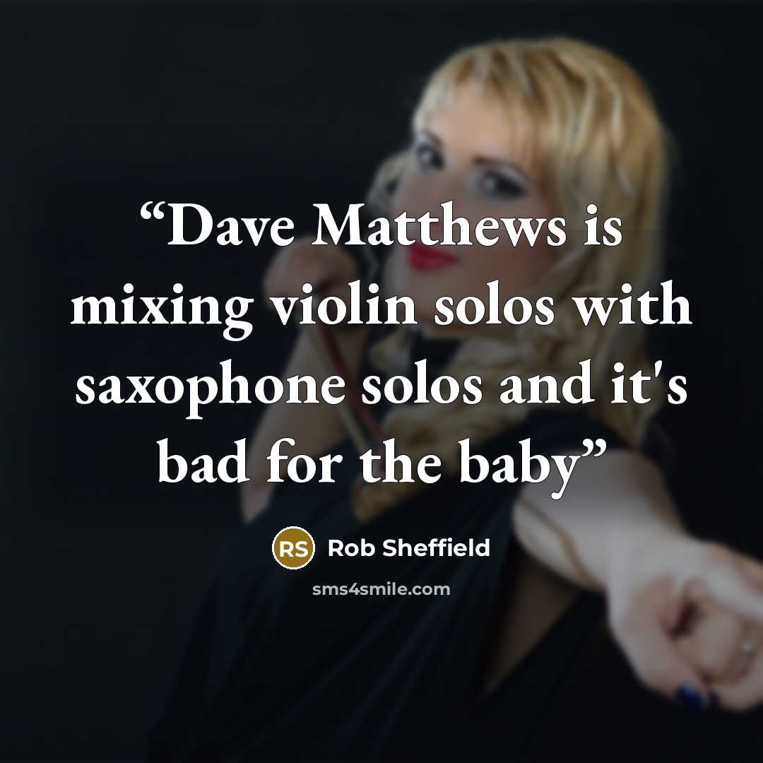 “Dave Matthews is mixing violin solos with saxophone solos and it's bad for the baby” quote by Rob Sheffield