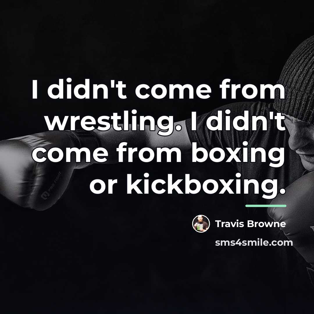 “I didn't come from wrestling. I didn't come from boxing…” quote by Travis Browne