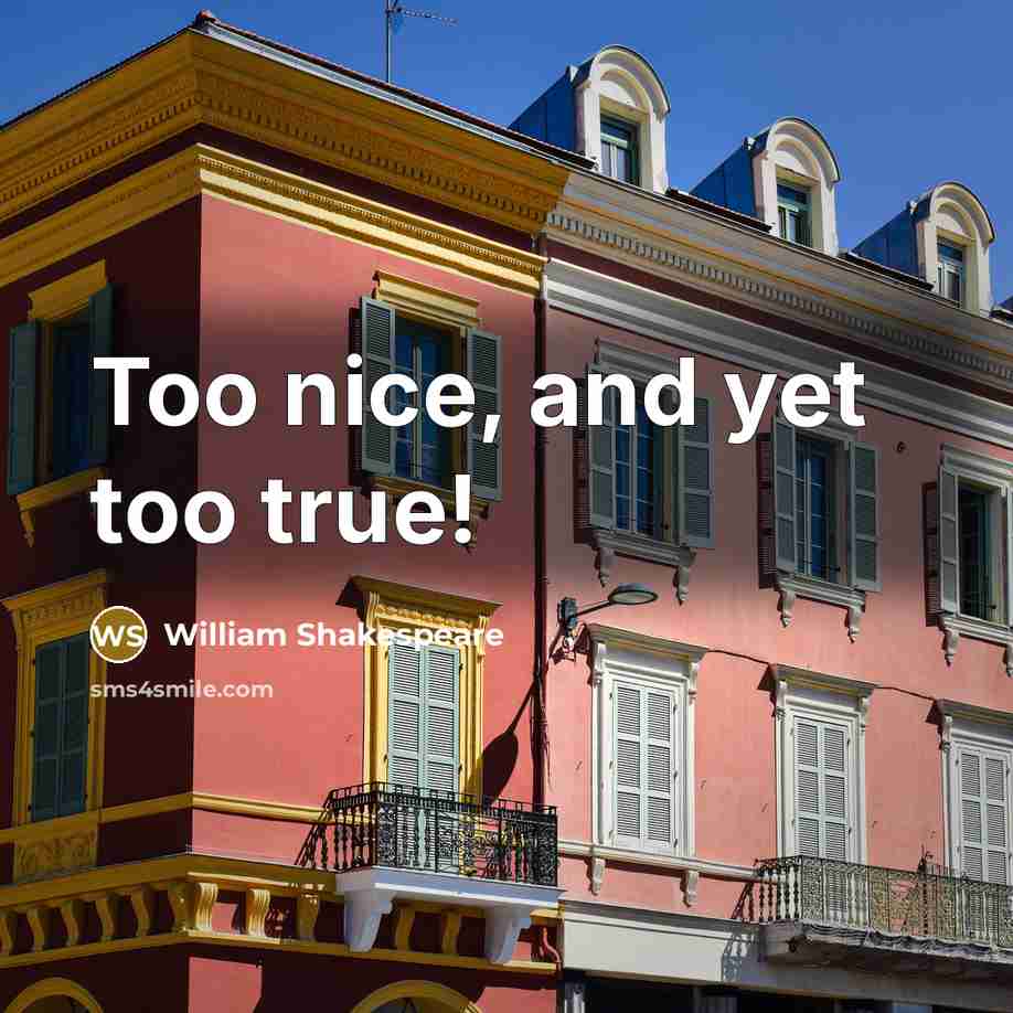“Too nice, and yet too true!” quote by William Shakespeare
