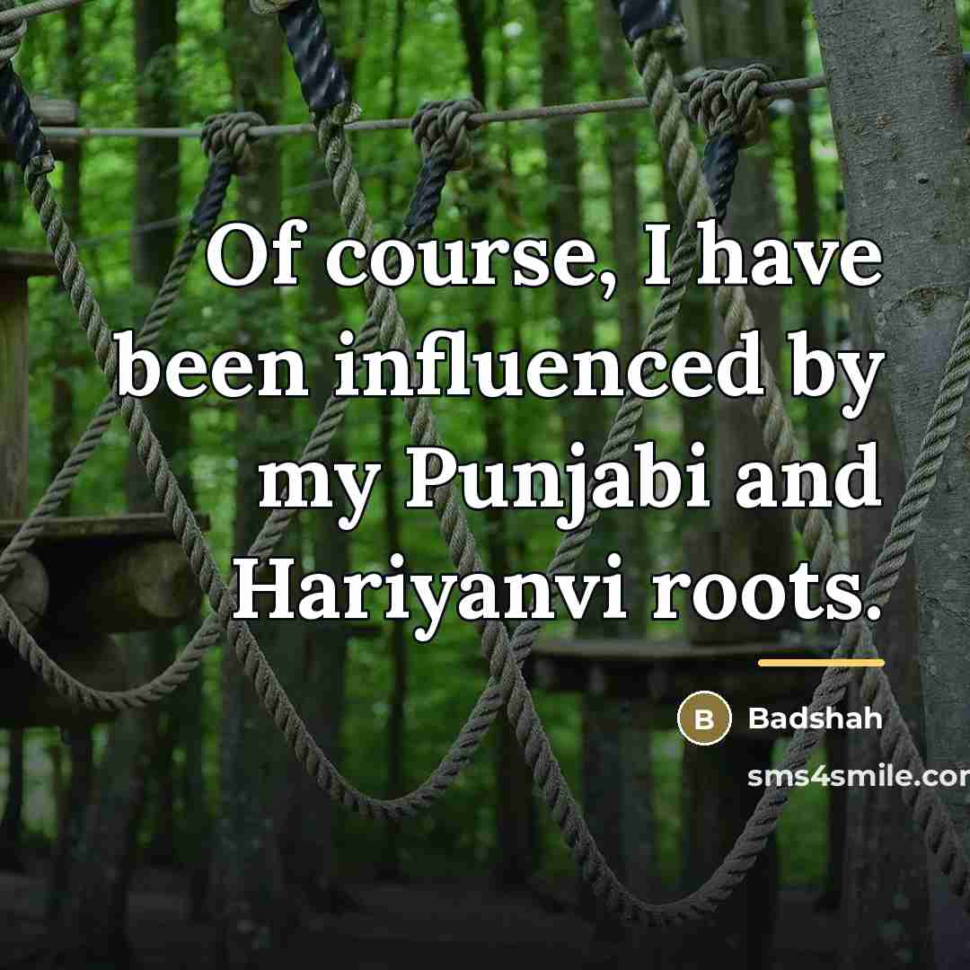“Of course, I have been influenced by my Punjabi and…” quote by Badshah