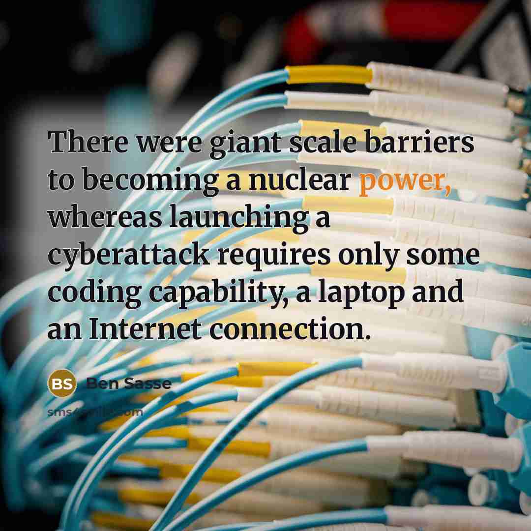 “There were giant scale barriers to becoming a nuclear power,…” quote by Ben Sasse