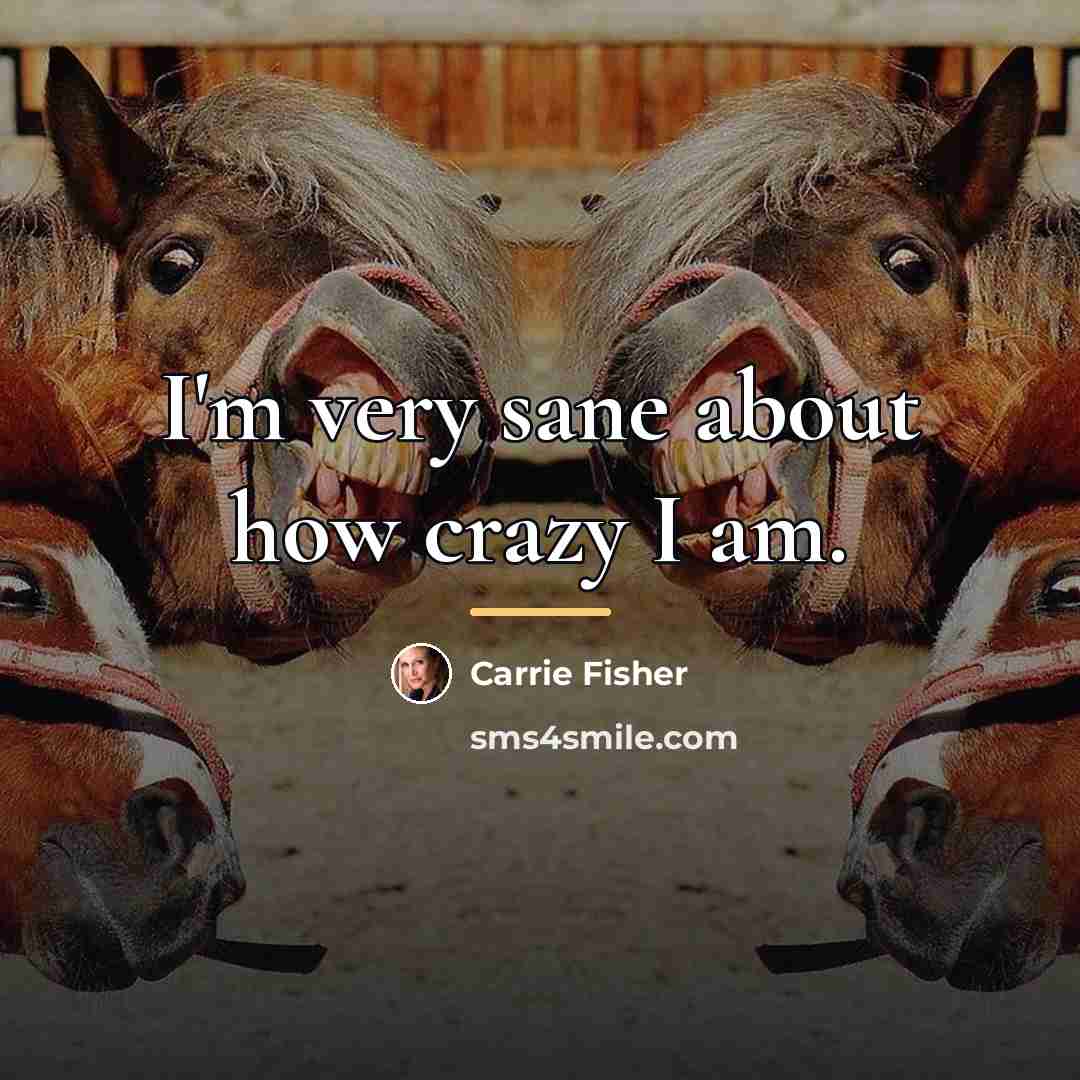 “I'm very sane about how crazy I am.…” quote by Carrie Fisher