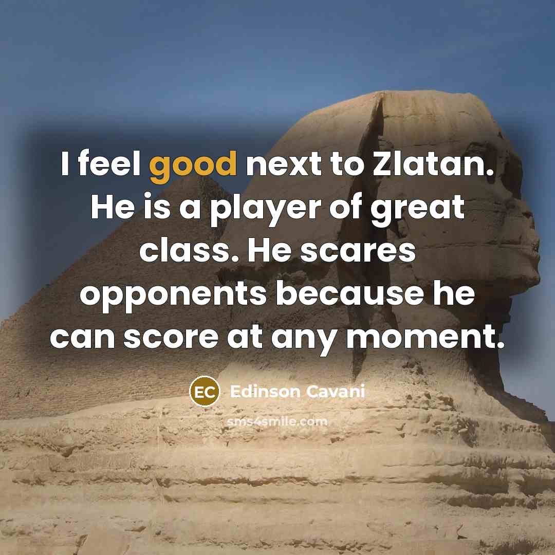 “I feel good next to Zlatan. He is a player…” quote by Edinson Cavani