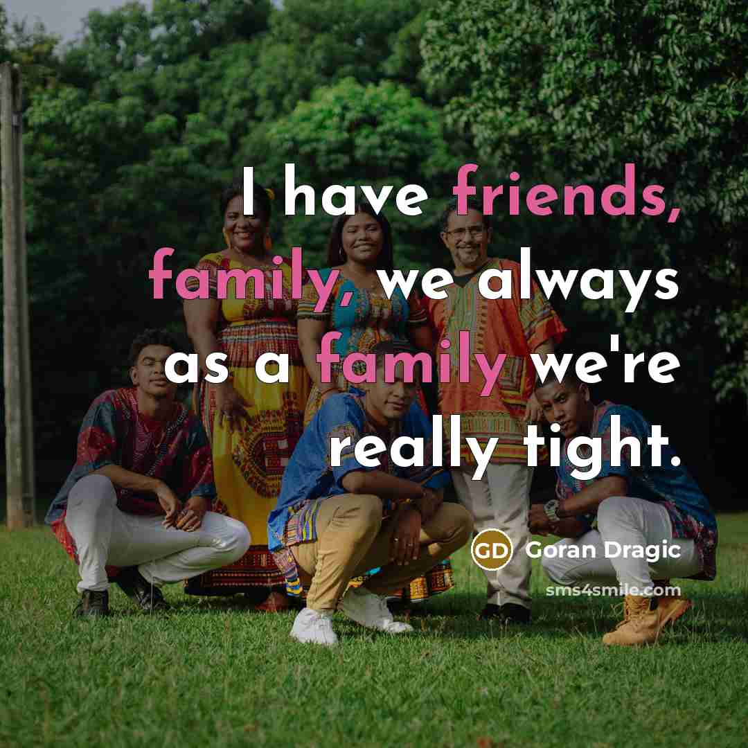 “I have friends, family, we always as a family we're…” quote by Goran Dragic