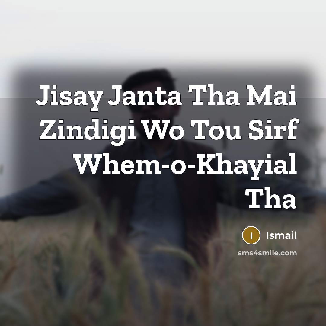 “Jisay Janta Tha Mai Zindigi Wo Tou Sirf Whem-o-Khayial Tha” quote by Ismail