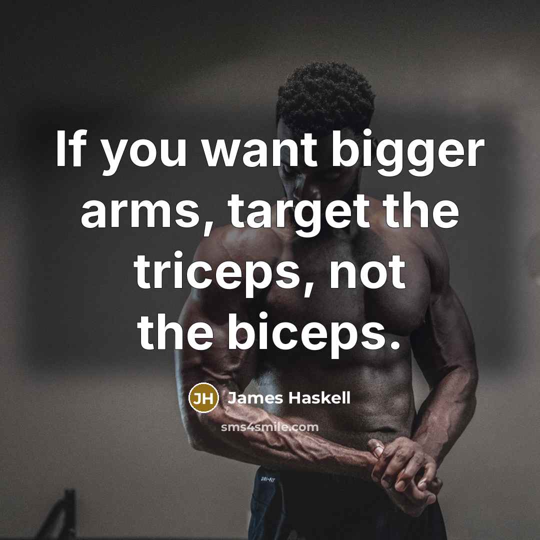 “If you want bigger arms, target the triceps, not the…” quote by James Haskell