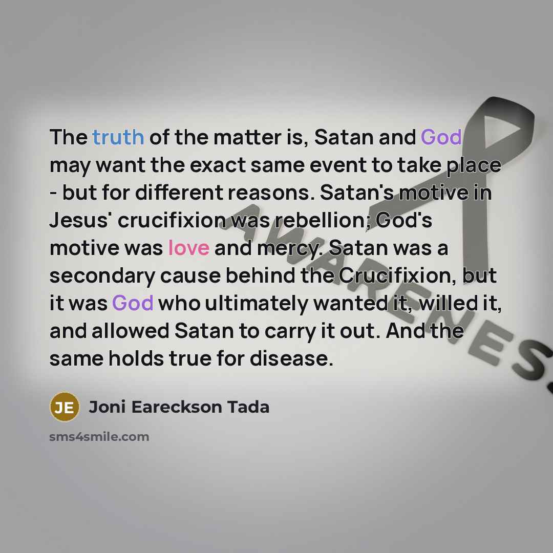 “The truth of the matter is, Satan and God may…” quote by Joni Eareckson Tada