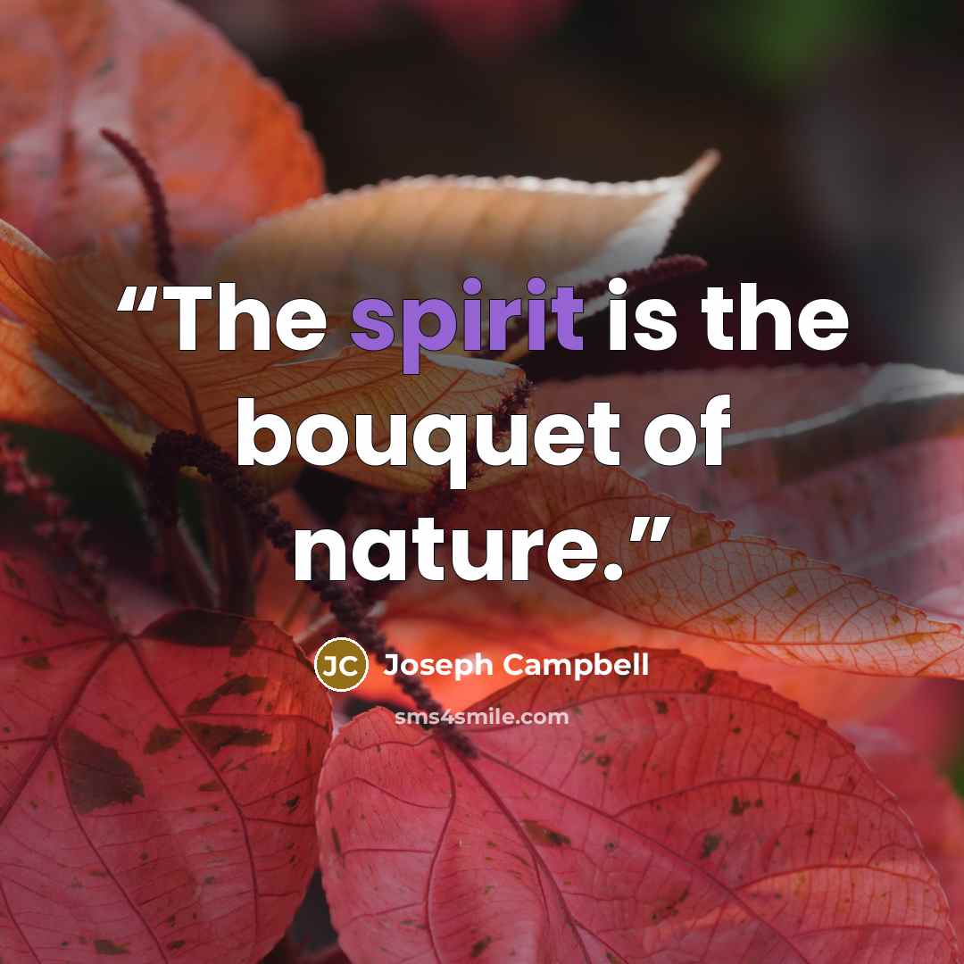 “The spirit is the bouquet of nature.” quote by Joseph Campbell
