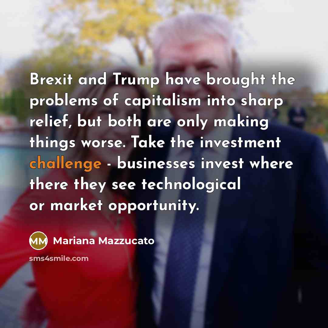 “Brexit and Trump have brought the problems of capitalism into…” quote by Mariana Mazzucato