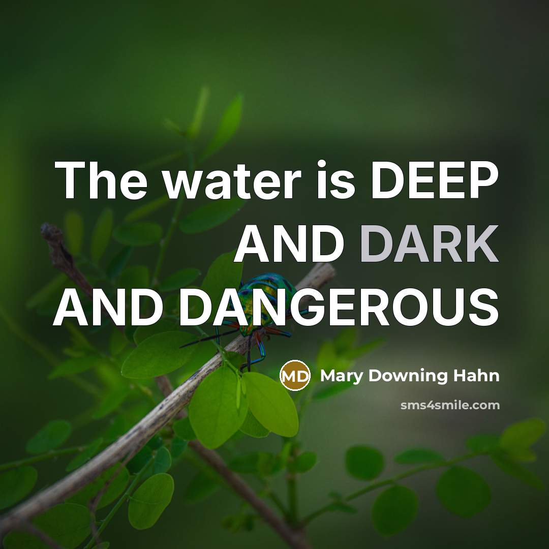 “The water is DEEP AND DARK AND DANGEROUS…” quote by Mary Downing Hahn