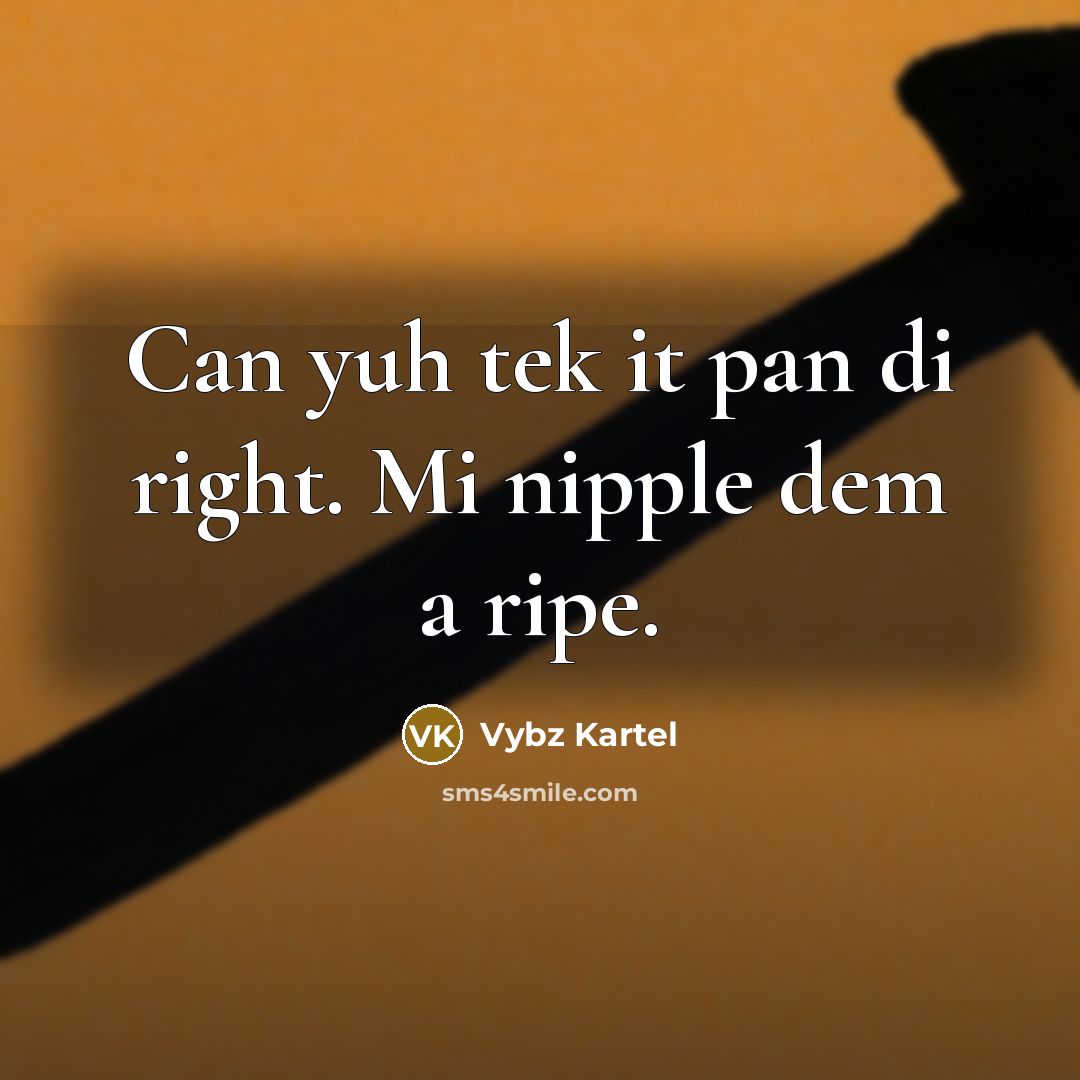 “Can yuh tek it pan di right. Mi nipple dem…” quote by Vybz Kartel