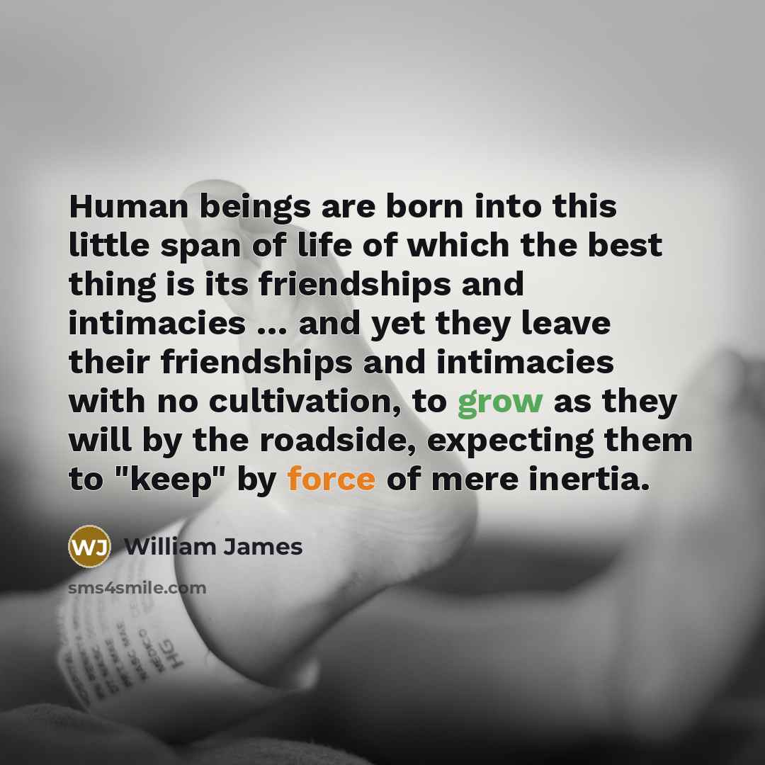 “Human beings are born into this little span of life…” quote by William James